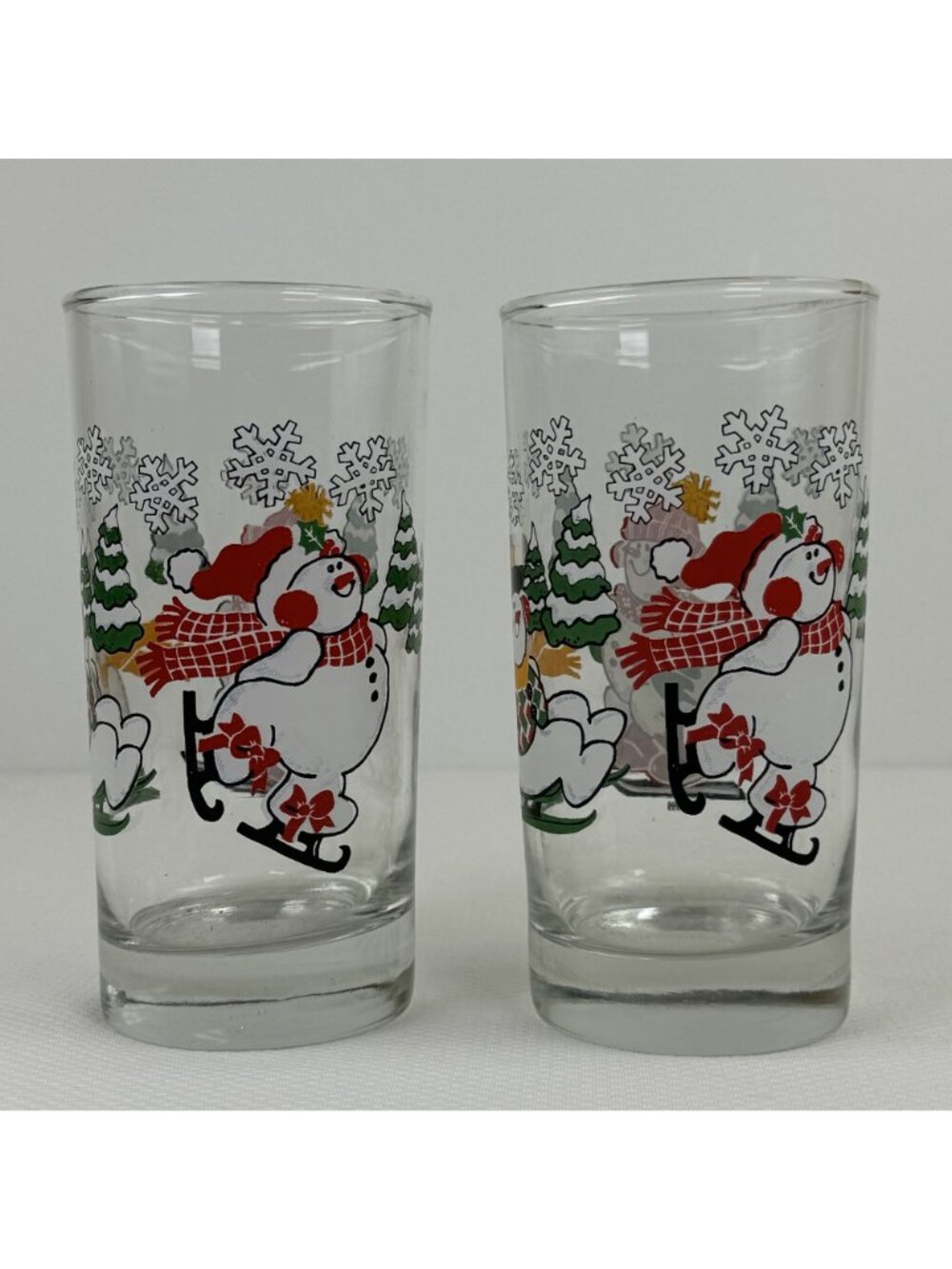 Set of 2 Vintage 1999 Home Interiors Snowman Drinking Glasses 10 oz Holiday - Picture 8 of 12